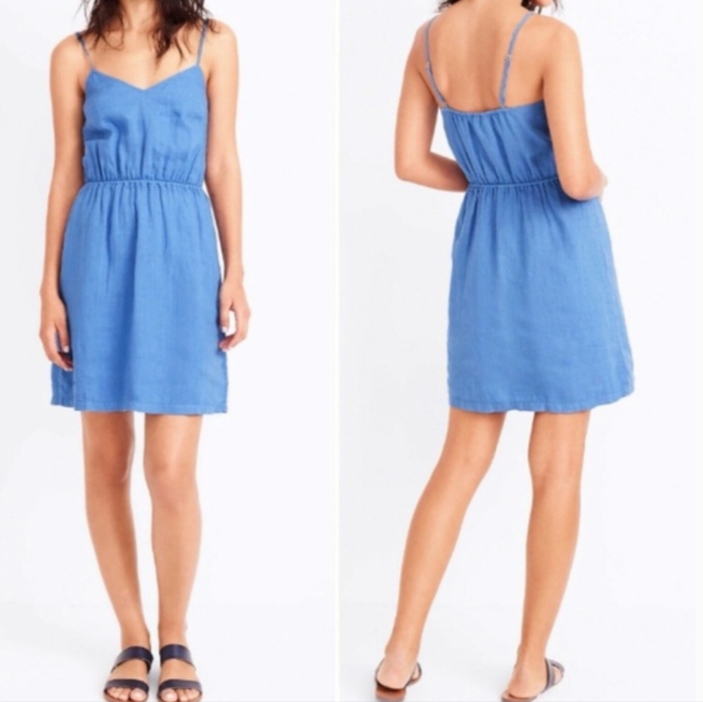 J. Crew Blue Spaghetti Strap Dress